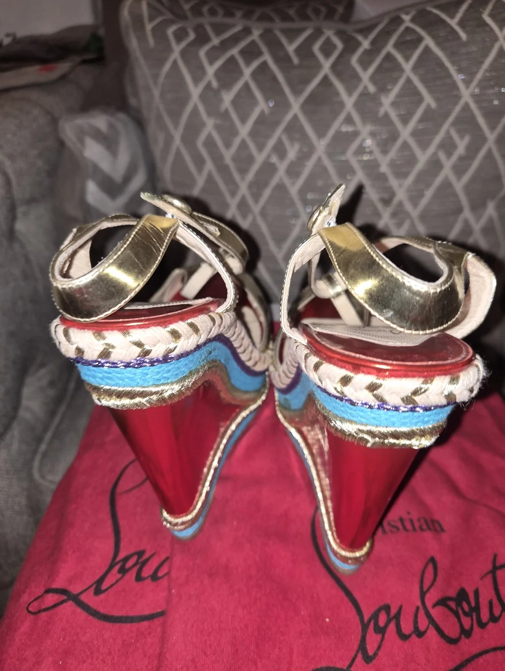Christian Louboutin Tortolita Metallic Wedges